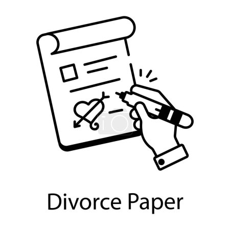Foto de Diseño de icono de papel de divorcio. icono de contorno lineal editable - Imagen libre de derechos