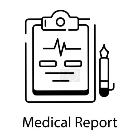 Ilustración de Icono de informe médico en el diseño de línea - Imagen libre de derechos