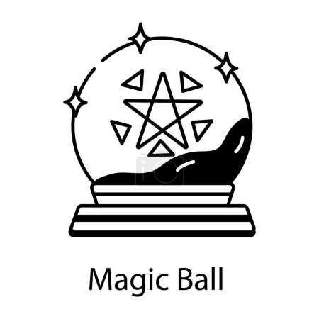 Téléchargez les illustrations : Conception vectorielle de ligne de balle magique - en licence libre de droit