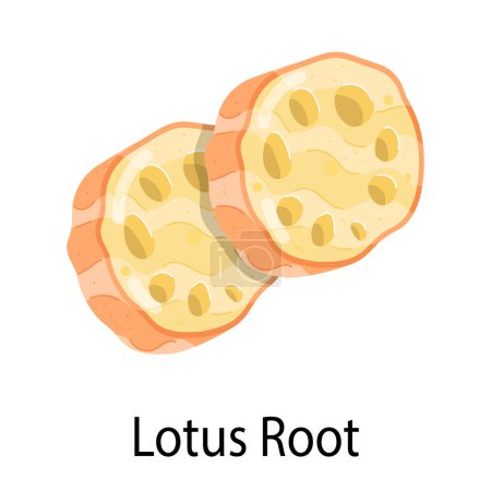 Trendy flat sticker of lotus root