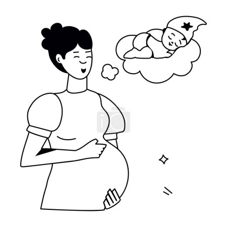 Foto de Chica embarazada soñando con un bebé - Imagen libre de derechos