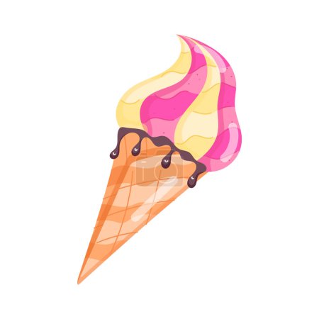 Illustration for Colored  ice cream cone vector icon - Royalty Free Image