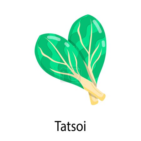  flat style sticker of tatsoi