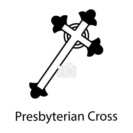 vector illustration of a presbyterian cross
