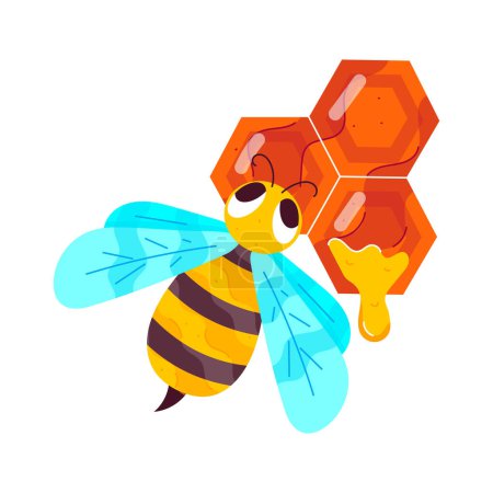Foto de Icono de abeja en estilo de dibujos animados aislado sobre fondo blanco. - Imagen libre de derechos
