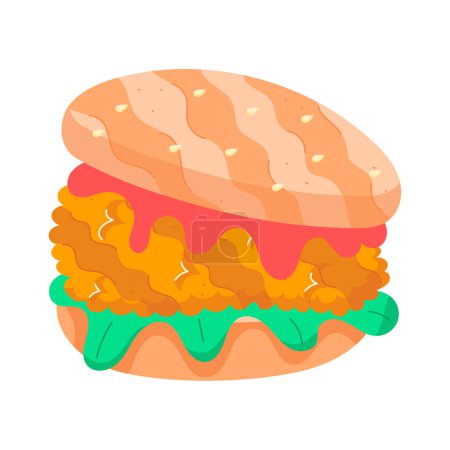 Foto de Deliciosa hamburguesa con queso de comida rápida vector ilustración diseño - Imagen libre de derechos