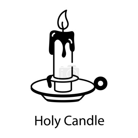 Illustration for Candle icon, line design vector - Royalty Free Image