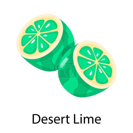 Téléchargez les illustrations : Illustration vectorielle d'icône de couleur citron vert désert - en licence libre de droit