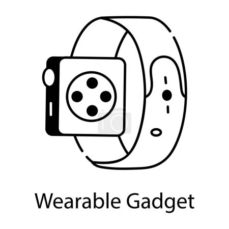 Rear view of a wearable gadget, linear style icon