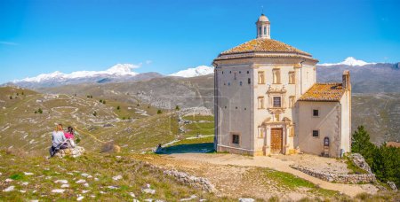 Photo for Gran Sasso National Park in Abruzzo - Italy - the Santa Maria della Pieta church - Royalty Free Image