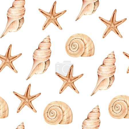 Photo for Seshells seamless pattern.beach print - Royalty Free Image