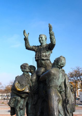 Photo for Monument to Antonio Bienvenida near Plaza de Toros de Las Ventas in Madrid, Spain - Royalty Free Image