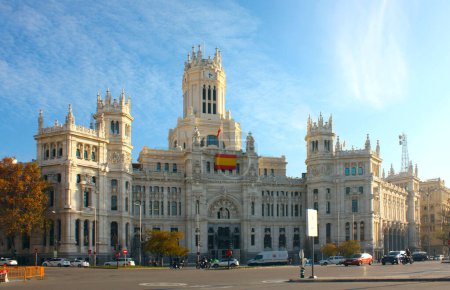 Photo for Cibeles Palace (Communications Palace) at the Plaza de Cibeles in Madrid, Spain - Royalty Free Image