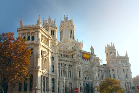 Photo for Cibeles Palace (Communications Palace) at the Plaza de Cibeles in Madrid, Spain - Royalty Free Image