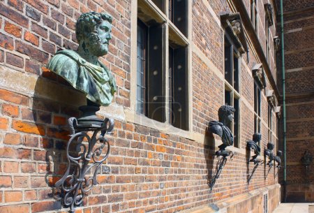 Vintage busts in Rosenborg Castle in Copenhagen, Denmark