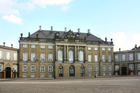 Amalienborg Palace - winter home of the royal family in Copenhagen, Denmark