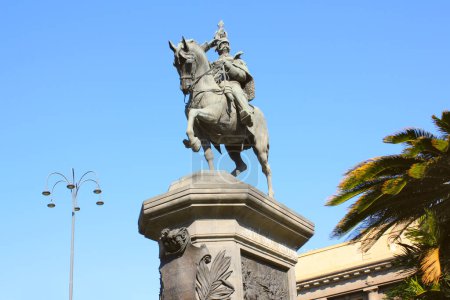 Monument to Vittorio Emanuele II at Piazza Roma in Catania, Sicily, Italy