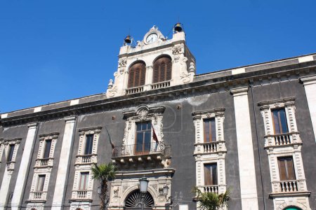 Old historical building in Old Town in Catania, Sicily, Italy