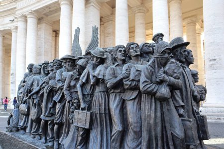 Sculpture Angels Unawares in St Peters Square in Vatican