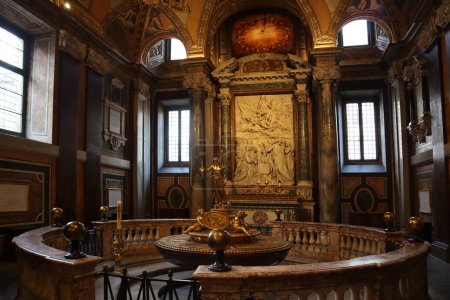 Interior of n Papal Basilica of Santa Maria Maggiore in Rome, Italy