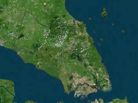 Téléchargez les photos : Johor, État de Malaisie. Carte satellite haute résolution - en image libre de droit