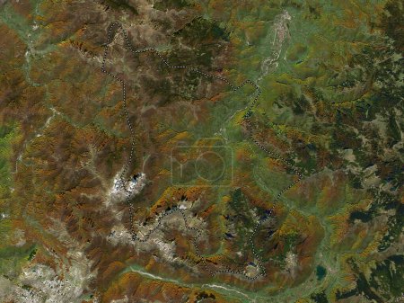 Téléchargez les photos : Andrijevica, municipalité de Monténégro. Carte satellite basse résolution - en image libre de droit