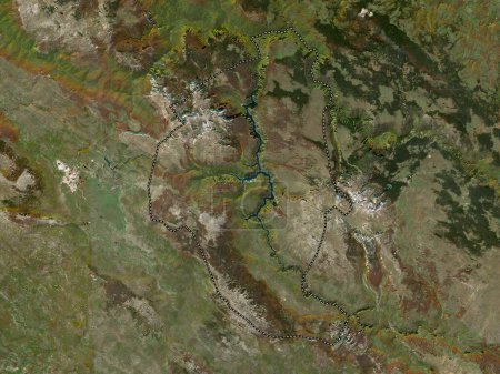 Téléchargez les photos : Pluzine, municipalité du Monténégro. Carte satellite basse résolution - en image libre de droit