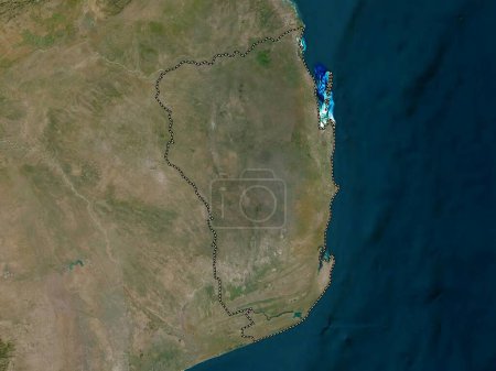 Photo for Inhambane, province of Mozambique. Low resolution satellite map - Royalty Free Image
