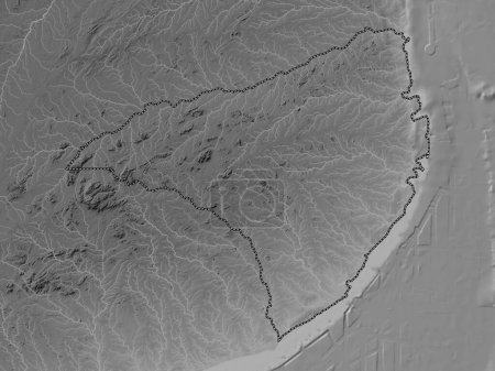 Foto de Nampula, provincia de Mozambique. Mapa de elevación a escala de grises con lagos y ríos - Imagen libre de derechos