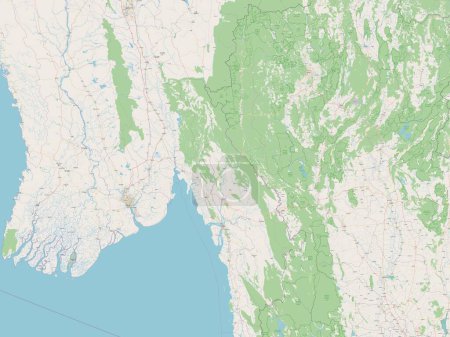 Photo for Kayin, state of Myanmar. Open Street Map - Royalty Free Image
