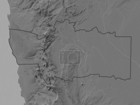Téléchargez les photos : Hardap, région de Namibie. Carte d'altitude de Bilevel avec lacs et rivières - en image libre de droit