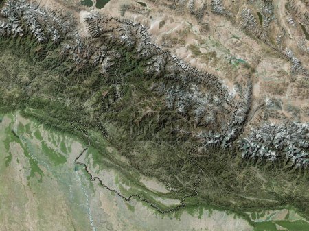 Photo for Mid-Western, development region of Nepal. High resolution satellite map - Royalty Free Image
