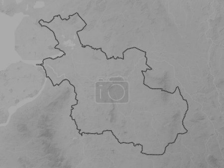 Photo for Overijssel, province of Netherlands. Grayscale elevation map with lakes and rivers - Royalty Free Image