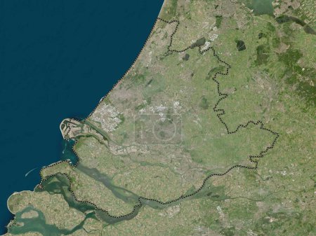 Téléchargez les photos : Zuid-Holland, province des Pays-Bas. Carte satellite basse résolution - en image libre de droit