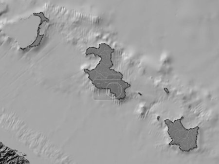 Photo for Iles Loyaute, province of New Caledonia. Bilevel elevation map with lakes and rivers - Royalty Free Image