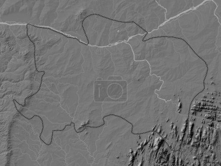 Foto de Benue, estado de Nigeria. Mapa de elevación de Bilevel con lagos y ríos - Imagen libre de derechos