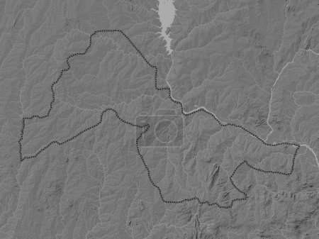 Téléchargez les photos : Kwara, État du Nigeria. Carte d'altitude de Bilevel avec lacs et rivières - en image libre de droit