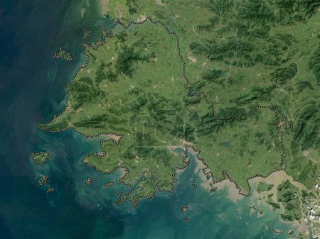 Foto de Hwanghae-namdo, provincia de Corea del Norte. Mapa satelital de baja resolución - Imagen libre de derechos