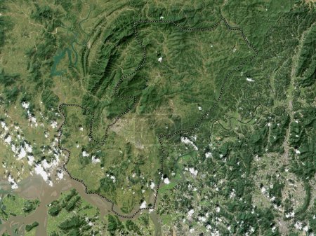 Foto de Kaesong, región administrativa especial de Corea del Norte. Mapa satelital de baja resolución - Imagen libre de derechos