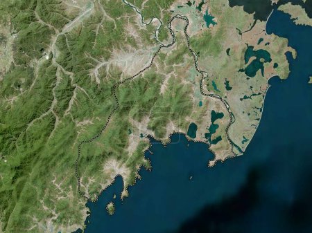 Foto de Rason, gobernó directamente la ciudad de Corea del Norte. Mapa de satélite de alta resolución - Imagen libre de derechos