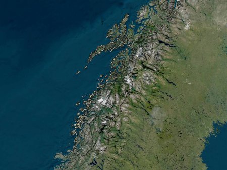 Foto de Nordland, condado de Noruega. Mapa satelital de baja resolución - Imagen libre de derechos
