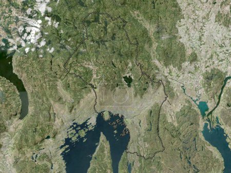 Foto de Oslo, condado de Noruega. Mapa de satélite de alta resolución - Imagen libre de derechos
