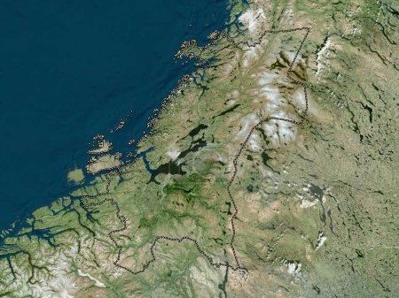 Foto de Trndelag, condado de Noruega. Mapa de satélite de alta resolución - Imagen libre de derechos