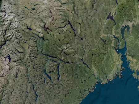Foto de Vestfold og Telemark, condado de Noruega. Mapa satelital de baja resolución - Imagen libre de derechos