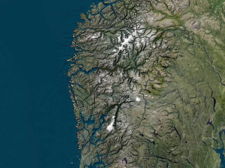 Foto de Vestland, condado de Noruega. Mapa satelital de baja resolución - Imagen libre de derechos