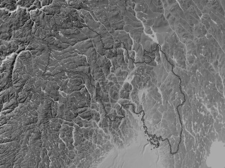 Photo for Viken, county of Norway. Grayscale elevation map with lakes and rivers - Royalty Free Image