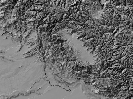 Téléchargez les photos : Azad Kashmir, centrally administered area of Pakistan. Bilevel elevation map with lakes and rivers - en image libre de droit