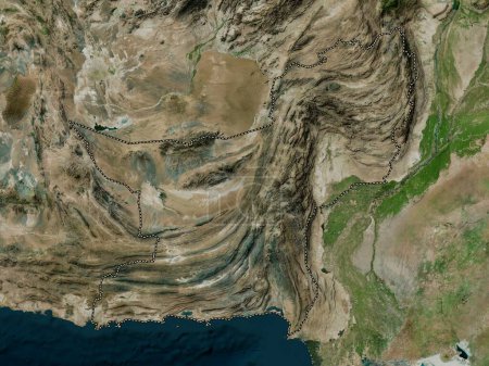 Téléchargez les photos : Baluchistan, province of Pakistan. High resolution satellite map - en image libre de droit