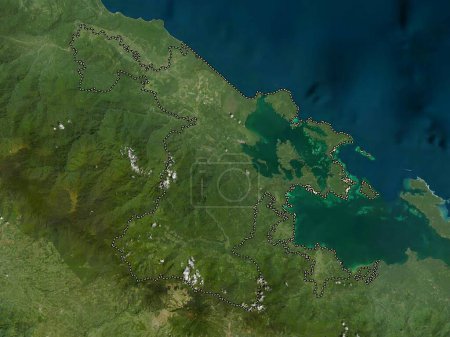 Téléchargez les photos : Bocas del Toro, province of Panama. Low resolution satellite map - en image libre de droit