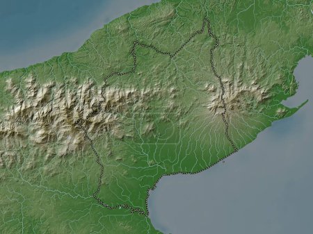 Photo for Cocle, province of Panama. Elevation map colored in wiki style with lakes and rivers - Royalty Free Image